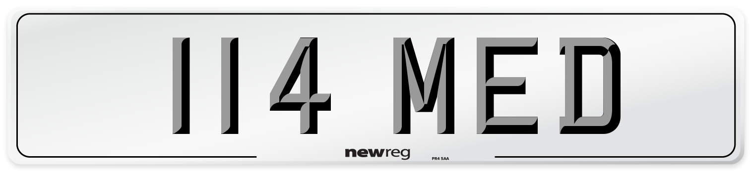 114 MED Number Plate from New Reg